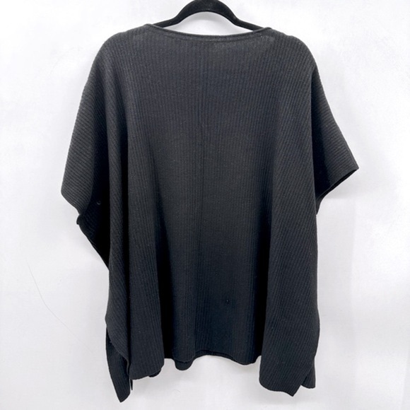 VINCE WOOL/CASHMERE BLACK shoulder zip oversized soft quiet luxury sweater XS - Picture 2 of 11